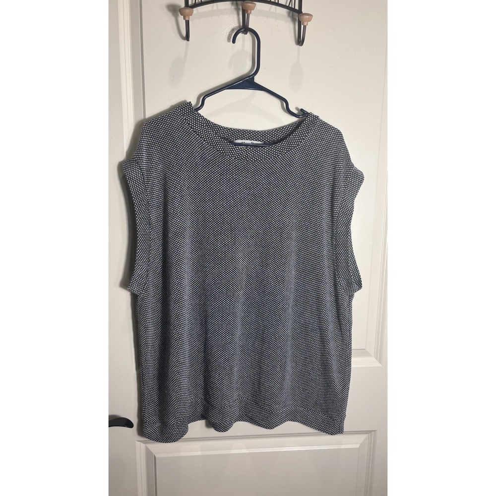 Haptics By Holly Harper Women's 2X‎ Black/White Raglan Sleeve Blouse Top Shirt